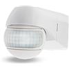 HUBER Motion 3LV Eck Rilevatore di movimento a infrarossi 220° IP44 I 12 24 V AC DC potenziale contatto libero rilevatore di movimento adatto a LED regolabile orizzontalmente verticalmente bianco
