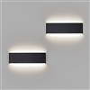 Klighten 2 Pezzi Applique da Parete 31cm Interno LED, 10W 910 Lumen Lampade da Parete Moderne in Alluminio, Luci da Parete per Soggiorni, Camere da letto, Corridoi, 4000K Bianco Naturale, Nero