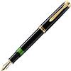 Pelikan 979559 - Penna Stilografica Linea M 600 Classic, Nera, Dettagli Oro Gold, Pennino Bicolore Oro 14 Carati, Dimensione M, Caricamento Stantufo