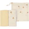 LÄSSIG Coperta Baby Puck Panno di garza Set di 2 Cotone 60 x 60 cm curry
