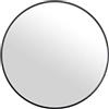 DRW Specchio da parete rotondo in metallo e posteriore legno MDF nero 60 x 1,5 cm, INT 59 cm