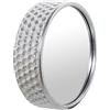 DRW Specchio da parete rotondo in metallo argentato 30 x 8,5 cm, INT 27,5 cm