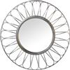 DRW Specchio da parete rotondo in metallo in argento 85 x 6 cm, INT 41 cm