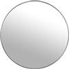 DRW Specchio da parete rotondo in metallo e posteriore legno MDF in argento 100 x 1,5 cm, INT 98,5 cm