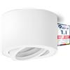 linovum SMOL - Faretto da installazione sopra intonaco extra piatto, orientabile, colore bianco opaco, rotondo, diametro 80 mm, adatto per moduli LED