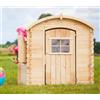 TIMBELA Casetta legno per bambini - Casetta giocattolo per bambini - L112xL146xA145cm/ 1,1m2 - Casetta da gioco da esterno - Casetta da giardino Timbela M505-1