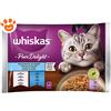 Whiskas Cat Pure Delight Bocconcini Di Pesce In Gelatina Salmone & Tonno - Confezione 4×85 gr