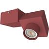 L+ Faretti da soffitto per interno, lampadine GU10, plafoniera moderna da soffitto per l'illuminazione da interno, metallo color nero opaco, 230V IP20 (20, Rosso)