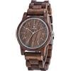 MUJUZE Orologi da Polso in Legno Uomo Donna, Peso Leggero 40g Disegno Rotondo di 40 mm orologio Analogico Al Quarzo Braccialetto di Legno (Walnut)