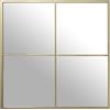 DRW Specchio da parete quadrato da finestra in metallo dorato 80 x 2 x 80 cm
