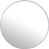 DRW Specchio da parete rotondo in metallo e posteriore legno MDF bianco 80 x 1,5 cm, INT 78,5 c