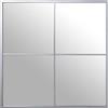 DRW Specchio da parete quadrato da finestra in metallo argentato 80 x 2 x 80 cm