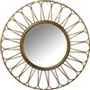 DRW Specchio da parete rotondo in metallo in oro 85 x 6 cm, INT 41 cm