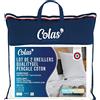 Colas Normand 73130206 Qualitygel 73130206, Cuscino in Percalle 100% Cotone, Morbido, 60 x 60 cm, Supporto Cervicale, Memory Sensation, Qualità Alberghiera, Morbido, Prodotto Francese, Bianco