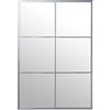 DRW Specchio da parete rettangolare da finestra in metallo argentato 80 x 2 x 120 cm