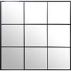 DRW Specchio da parete quadrato da finestra in metallo nero 120 x 2 x 120 cm