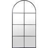 DRW Specchio finestra da parete in metallo e posteriore legno MDF nero 80 x 3 x 160 cm, INT 77 x 157 cm