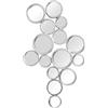DRW Specchio da parete con cerchi in metallo argentato, 100 x 8,5 x 60 cm