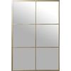 DRW Specchio da parete rettangolare da finestra in metallo dorato 80 x 2 x 120 cm