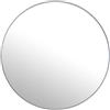 DRW Specchio da parete rotondo in metallo e posteriore legno MDF bianco 100 x 1,5 cm, INT 98,5 cm