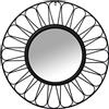 DRW Specchio da parete rotondo in metallo nero opaco 85 x 6 cm, INT 41 cm