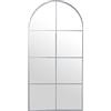 DRW Specchio finestra da parete in metallo e posteriore legno MDF in argento 80 x 3 x 160 cm, INT 77 x 157 cm