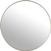 DRW Specchio da parete rotondo in metallo e posteriore legno MDF in oro 100 x 1,5 cm, INT 98,5 cm