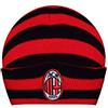 A.C. Milan AC Milan Cappellino Invernale con Logo Ricamato sulla Ribalta, Nero, Rosso, Acrilico, Unisex, Adulto