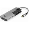 ACT AC7021 Adattatore USB C a HDMI 7 in 1 con alloggiamento in alluminio, 4K @ 30Hz HDMI, 2 porte USB tipo C 60W PD, 2 porte USB 3.0, lettore di schede SD/TF per il collegamento di un monitor