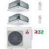 Mitsubishi Climatizzatore Condizionatore Mitsubishi Cassetta R32 SLZ-M Dual Split Inverter 9000 + 18000 BTU con U.E. MXZ-3F54VF Classe A+++/A++