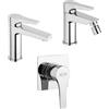 Yellowshop - Set Miscelatori Rubinetteria Bagno Lavabo Bidet Esterno Vasca  Con Doccia Modello Ariel Completo Con Flex Inox Piletta Sanitari Rubinetto  : : Fai da te