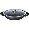 EVA- PADELLA WOK CON COPERCHIO IN GHISA 6 PEZZI 36 CM. - Steant