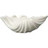 BY ON Ciotola decorativa a conchiglia, bianca, 23 x 16 x 8 cm, in dolomite solida, rotonda, per riporre gioielli o come decorazione in soggiorno o in bagno