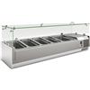 Klimaitalia Vetrina per Ingredienti Pizza RWX1400 - Capacità N° 4 GN1/3 + N° 1 GN1/2 Vaschette