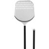 Gimetal Pala Pizza Rettangolare Semiforata 36 x 36 - Lunghezza Manico Cm 150