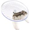 FDDU 7 Pollici Disco Criceto Volante, 18 Cm Ruota per Criceti In Plastica Trasparente Silenziosa, Ruota per Criceti Volante, Materiale Plastico, per Roditori o Altri Piccoli Animali Domestici (Bianco)