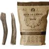 MAIKAI Confezione da 2 Corna di Cervo per Cani Grandi S - Masticativo Naturale Senza Punta - Osso Sicuro Antitartaro - Giocattolo Antistress Resistente - Snack Lungo Durata