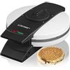 Cloer 1641S Piastra per Waffle Stroop, cialde stroop tipico olandese, 850 W, dimensione di cialda 14,5 cm, spia di cottura, grado di doratura selezionabile, bianco