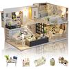 GuDoQi Miniatura Casa Delle Bambole, Kit Casa Bambole In Legno 3D Con Mobili E Musica, Luce A Led, Mini Kit Casa Fatta a Mano da Costruire, Simple Life House