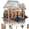 GuDoQi Miniatura Casa Delle Bambole, Kit Casa Bambole In Legno 3D Con Mobili E Musica, Luce A Led, Mini Kit Casa Fatta a Mano da Costruire, Bellissimo Negozio di Fiori