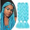 Gairyan Extension Treccine Africane Extension Capelli Sintetici a Treccia per Treccine Afro 60cm Capelli Finti Crochet Twist Jumbo Braiding 3 Pieces (Blu Cielo)