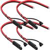 GTIWUNG 4 Pack Cavo connettore Sae da 35 cm, 1,1FT/35cm 12AWG Sae a 2 Pin Connettore Rapido Spina di Scollegamento Rapido Cavo di Prolunga per Moto, Auto, Trattori