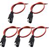 GTIWUNG 5 Pack Cavo connettore SAE da 30 cm, 1FT/30cm 16AWG SAE a 2 pin Connettore Rapido Spina di Scollegamento Rapido SAE Cavo di Prolunga per moto, auto, trattori