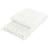 Coastline Coperta decorativa in maglia super morbida, per divano e letto, coperta da viaggio leggera, morbida e accogliente, motivo delicato con frange, 127 x 152 cm, colore bianco crema