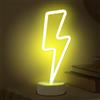 ALEENFOON LED Insegna con luce al neon Arredamento camera da letto Luci notturne Illuminazione interna Funziona a batteria e alimentato USB, per Festa di Natale Bar (Fulmine Bianco Caldo)