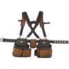 Bucket Boss AirLift - Cintura porta attrezzi con bretelle, serie originale (50100), con 12 tasche, marrone, 132 cm