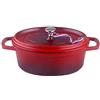 Kamberg 0008190 Cocotte, Diametro 26 cm Ovale Rosso Fiamma, Fusione di Alluminio, Rivestimento Effetto Pietra, Compatibile con Tutti i Piani Cottura, Incluso Quello a Induzione, Senza PFOA