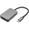 DIGITUS Lettore di schede USB-C - 2 porte - UHS-II SD4/TF4.0-300 Mbps - Plug & Play - SDXC, SDHC, SD, Micro SDXC, Micro SD, Micro SDHC - Space Grey