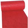 Deko AS GmbH Runner decorativo con motivo a rose (impermeabile, effetto loto, superficie vellutata, rotolo da 5 m, larghezza 30 cm, 100% nylon), colore rosso