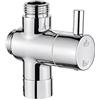 Ibergrif M92202 Valvola per Doccia, Deviatore Rubinetto Colonna 3 Vie,G1/2-G1/2,Cromo, Ottone, Argento, ‎7.1 x 7.6 x 1.9 cm